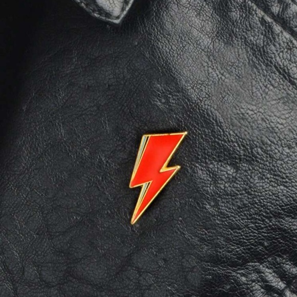 NWT Bright Red Lightning Bolt Enamel Lapel Pin Brooch,  Fun Gift Idea! - Picture 2 of 3